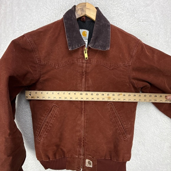 Carhartt Santa Fe Jacket Quilt Lined Mens Small J14 CLY Clay Red - Picture 5 of 14